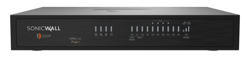 SonicWall TZ280P Secure Upgrade Plus Advanced Edition 2yr - Front View