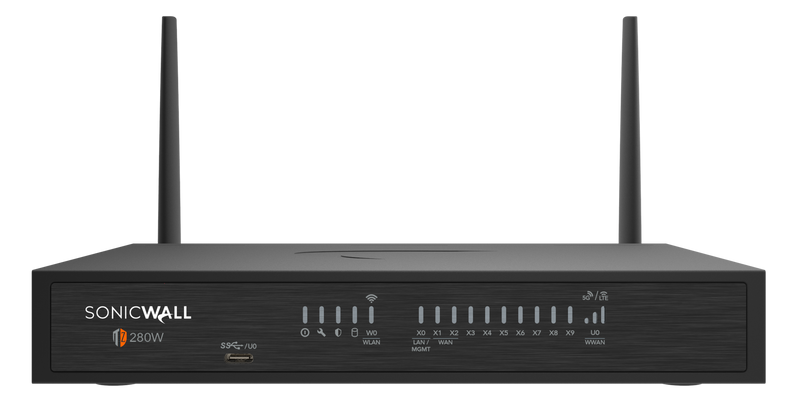 SonicWall TZ280W TotalSecure Advanced Edition 1yr - Front View