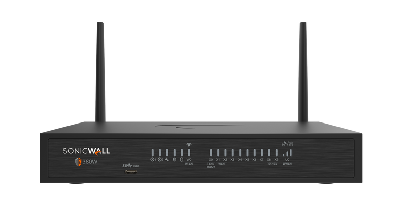SonicWall TZ380W TotalSecure Advanced Edition 1yr - Front View
